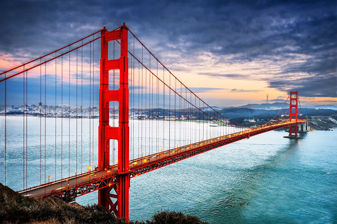 Photo Wallpaper The Golden Gate Bridge At Sunset