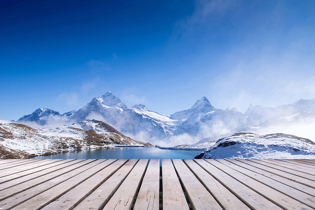 Photo Wallpaper Sundeck At The Swiss Mountain Lake