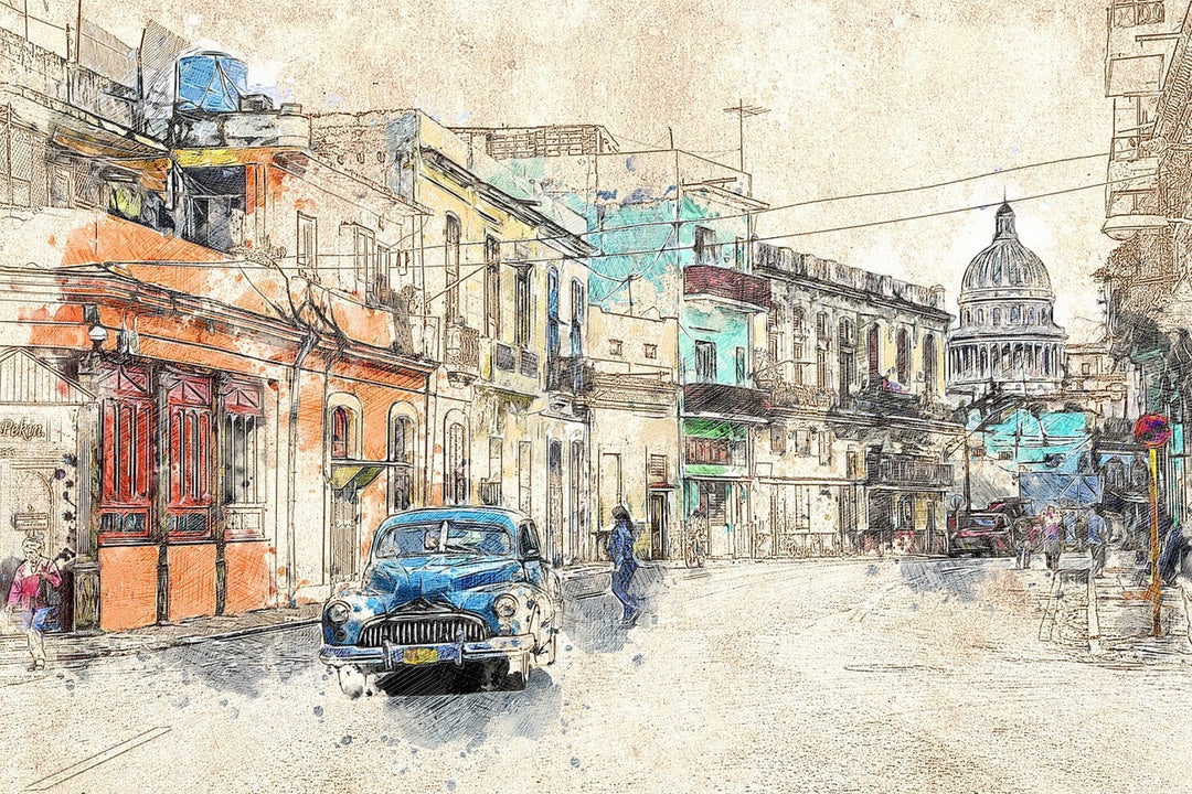 Photo Wallpaper Painting vintage Cuba
